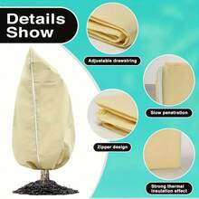 Plant Frost Protection Cover, Winter Frost Blanket, Drawstring Shrub Cover, Reusable Frost Protection Fabric, Suitable For Outdoor Plants, Fruit Trees, Potted Plants - Multicolor - View 2