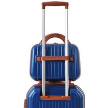Juego de maletas de 4 piezas (14, 20, 24 y 28 pulgadas), material ABS, ruedas giratorias de 360°, cerradura TSA, asas telescópicas, equipaje de mano para viajes familiares o de negocios, color azul - Conjunto de 4 piezas - Azul - Ver 9