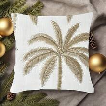 18x18 Inch Vintage Style Palms Tree Throw Pillow Cover, Decorative Pillowcase With Envelope Closure, Machine Washable, Single-Sided Printed Design For Living Room, Bedroom, Sofa & Car Decor, Cushion Pillow, Bedroom Accent, Contemporary Aesthetic - 樣式 1 - 查看 4