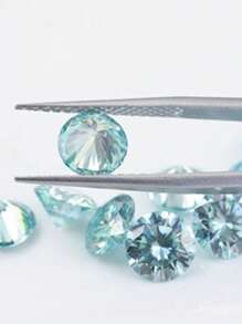 1 pieza de piedra suelta de moissanita sintética azul claro de 6.5-11mm y 1-5ct, adecuada para configuraciones de joyería, uñas, anillos DIY, cadenas, aretes y accesorios