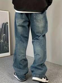 Pantalones vaqueros casuales de corte holgado para hombre