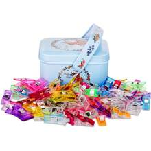 ALQD CampTek Pack Of Sewing Clips With Tin,Sewing Notions Sewing Quilting Supplies, Crafting Tools Accessories,Paper Work,Assorted(80 Small+20 Middle Plastic Clips) - 80 Samll + 20 Middle Clips With Tin Box - View 2