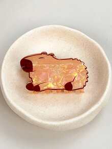 1 件水豚发夹 - 大号防滑夹，适合女士，可爱动物情人节礼物，波西米亚风时尚发饰，时尚发夹，女士爪夹，秋季配饰，秋冬度假装扮女士 - 彩色 - 查看 3