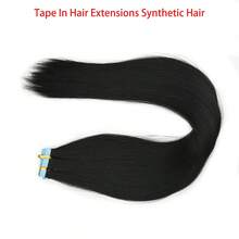 10pcs Women'S Tape-In Hair Extensions, 24 Inch Straight Synthetic Hair Extensions, Seamless & Invisible For All Hair Types 10Pcs/Pack 35g