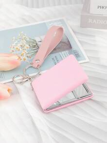 1pc Square Travel Makeup Mirror, 1X And 3X Magnification, Portable Double-Sided Wallet Mirror, Keychain Pendant Magnifying Glass, Ideal DIY Craft Gift For Women - Multicolor - View 7