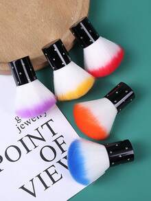 1/2/5支装指甲除尘刷、指甲刷、指甲清洁刷、蘑菇头刷、化妆刷、腮红粉刷、迷你小号 - 粉色 - 查看 5