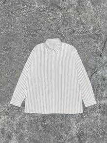 男士简约提花条纹休闲时尚百搭长袖宽松衬衫，秋季 - 彩色 - 查看 5