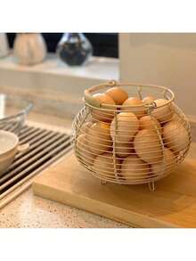 1个简约蓝色耐用鸡蛋篮，可容纳30枚鸡蛋，带提手，农舍风格厨房及家禽收集篮，适用于鸡、鸭、杂货店、农场、鸡舍等，易于清洁的鸡蛋运输篮，质朴设计，经久耐用，是家庭烹饪的必备品，穿孔设计方便清洁。 - 彩色 - 查看 11