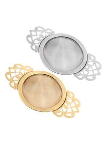 مصفاة شاي من الفولاذ المقاوم للصدأ 304 قطعة واحدة، منقي أوراق الشاي، منخل إبريق الشاي - بتصميم دانتيل سميك، مثالي للتحضير، مناسب للاستخدام في المطبخ وغرفة الطعام - متعدد الألوان - مشاهدة 2