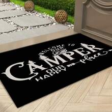 1pc Camper Welcome Doormat, Made Of Polyester - Bedroom Carpet, Entryway Rug, Suitable For Home Decor, RV Entrance Mat, Room Accessories, Living Room, Study, Bedside, Sofa, Balcony Bathroom Kitchen Decor Kitchen Rug