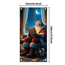 1 szt. 2D flaga na drzwi z motywem Świętego Mikołaja – motyw nocy Bożego Narodzenia, wykonana z poliestru, łatwa do powieszenia, dekoracja świąteczna do wewnątrz i na zewnątrz, sezonowe świętowanie, świąteczna dekoracja na drzwi - Wielokolorowe - Zobacz 8