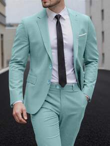 Traje verde menta de dos piezas para adultos - verde menta - Ver 1