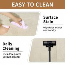 Sour Lemon Tappeto soggiorno 200x300, tappeto lavabile per cameretta bambini, tappeto per camera da letto per bambina e ragazzo, tappeto grigio, tappeti per area, pelo corto, soffice, tappetino antiscivolo per cameretta bambini - Bianco crema - Visualizzare 4