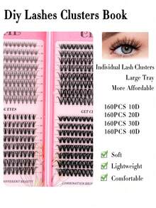 640 簇自然柔软 10D 20D 30D 40D 超大容量混合 8-16mm 0.07mm C 卷翘蓬松卷翘睫毛 DIY 手工睫毛延长日常化妆卡通假睫毛全新升级礼盒、节日必备、彩妆、夏季 - C - 查看 3