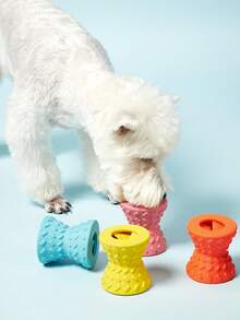 PETSIN 1 件互动治疗药物狗玩具 - 适用于攻击性咀嚼狗骨头 - 超级狗玩具 - 坚韧的狗玩具骨头，天然橡胶吱吱哑铃