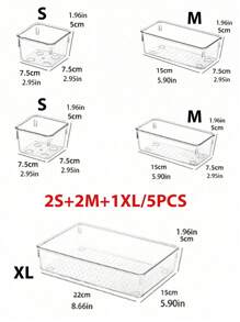 1pc/4pcs/5pc/6pcs/7pc/10/25pcs Transparent Cosmetic Storage Box, Drawer Storage Box, Compartmentalised Storage Containers, Freely Combinable, Cosmetic Organiser, Suitable For Home, School, Dormitory, Office Storage,Ideal For Home Storage And Organisation, Suitable For Women's Gift Boxes, Holiday Gift Boxes, Valentine's Day Gift Boxes, Valentine's Day Decorations,Girlfriend Gifts.