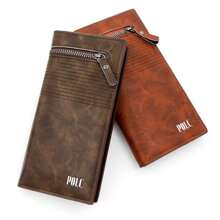 Portafoglio da uomo. Portafoglio lungo da uomo semplice e alla moda in PU. Portafogli multifunzionali con scomparti per più carte