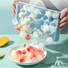 1 个带盖 9.2 英寸/5.8 英寸圆形冰格，制冰机，33 个连续冰格，冰箱冰球制作器模具，适用于冰柜厨房配件