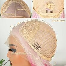 13x4 Free Part HD Lace Front Wig Ombre Purple Color Long Body Wave Synthetic Hair 180% Density Pre-Plucked Glueless Purple Ombre Colored Long Wavy Hair 26 Inch Free Part Soft Natural Look For Women Versatile Styling Options - 漸層紅色 - 查看 10