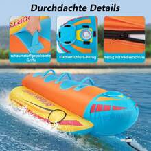 Banana Boat, Towable For 1-3 People, Inflatable Fun Tube For Boat, Inflatable Formula Tube For Boating Water Sports, With Complete Nylon Cover, EVA Pads, Load Capacity Up To 231 Kg - 彩色 - 查看 3