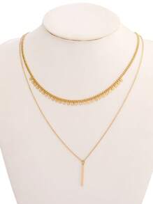 Stainless Steel Round Tassel Necklace For Women Clavicle Chain Choker Necklaces Jewelry - #X0358 Gold - View 7