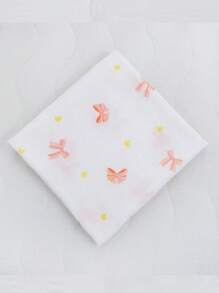 100*100cm 1 pezzo Coperta per neonati morbida e confortevole, sottile, con motivo a fiocco rosa, asciugamano da bagno per neonati, avvolgente traspirante e assorbente, copertina leggera per neonati