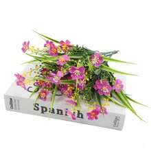 2 件彩色人造花，抗紫外线塑料假植物灌木，适合家庭室内/室外花园、窗台、门廊、盆栽装饰，四季皆宜 - 彩色 - 查看 7