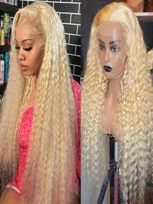613 13x4 Lace Front Wigs Human Hair With Natural Hairline 250 Density Deep Wave Lace Front Wigs Human Hair With Baby Hair Kinky Curly Human Hair Wig Glueless Wigs Human Hair Pre Plucked For Women 40 Inch - 613 - 查看 1