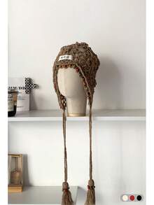 1 件波西米亚花流苏镂空头带帽，手工编织夏季复古帽，适合女士秋季配饰 - 針織帽 - 查看 20