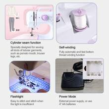 12-Stitch Mini Sewing Machine For Home Crafting & Mending With Overlock And Presser Foot Pedal, UK Plug - UK Plug(220-240V) - View 8