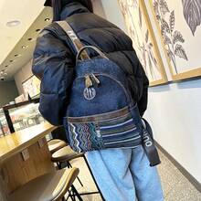 Women Shoulder Bags - 帆布灰黑色 - 查看 6