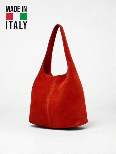 Vintage Large Capacity Split Leather Shoulder Bag, Commuter Tote Bag, New Large Women's Hobo Bag, Suitable For Girls, Ladies, College Students, Young Professionals And Office Workers, Excellent For Work, Business, Commute And School, Fashion Bag, Popular Women's Bag In Autumn And Winter, New Arrival Hobo Bag