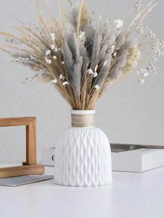 1pc, Simple And Stylish Plastic Vase, Artificial Plastic Vase - Unique Home Decor And Desk Accessories, Suitable For Home Decoration, Flower Arrangement, Home Decoration, Vase, Desktop Decoration, Autumn Home Decoration