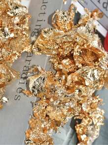 3D Ultra-Thin Nail Art Gold Foil Sticker Set, Asymmetrical Gold & Silver Aluminum Foil Fragments | Face & Eye Makeup Glitter Decorative Stickers, Nail Art Decorations, Creative Imitation Makeup Gold Silver Glitter Foil Stickers, Rhinestone Face Makeup, Stage & Bridal Decorative Stickers Nail Supplies Nails Nail Charms Nail Gems - Rose Gold - View 4