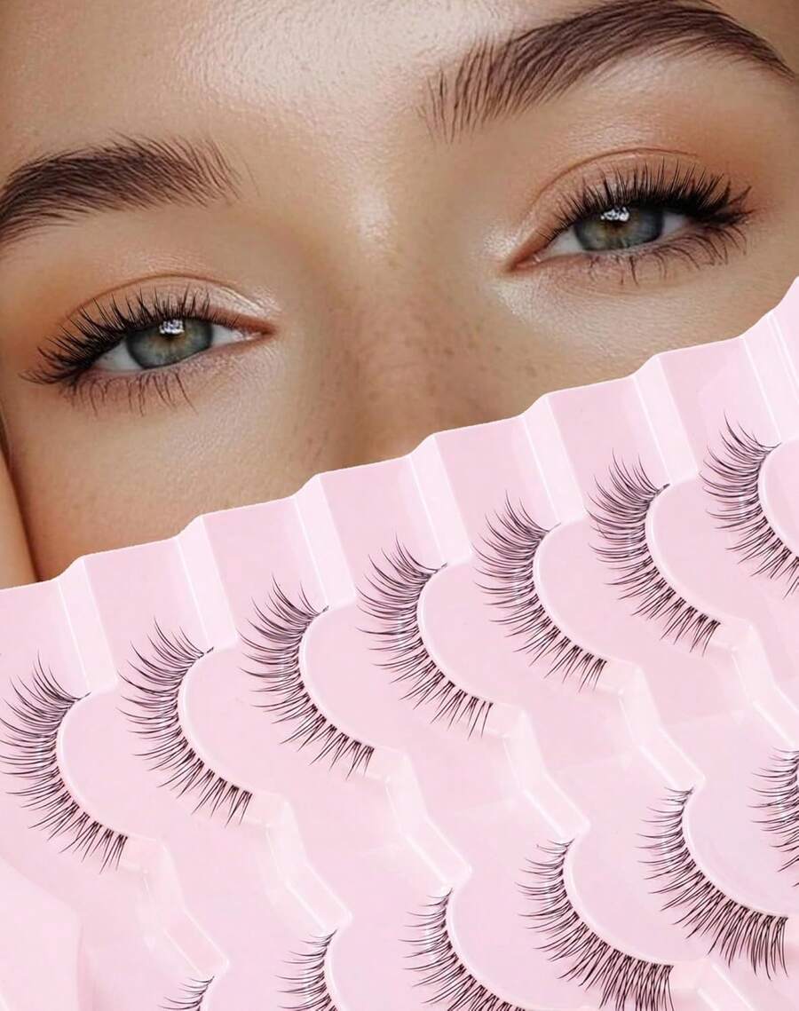 Natural Eyelashes Short Wispy False Lashes C Curl HP-70