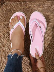 Summer Women's Fashion Casual Sports Flip Flops, Anti-Slip And Wear-Resistant Thick Soles;