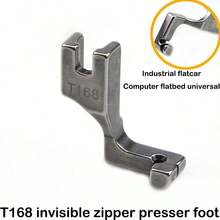1pc Straight Stitch Invisible Zipper Presser Foot For Industrial Sewing Machine T168 Single Edge Foot, Sewing Machine Accessory - Silver - View 2