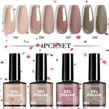 LIMEGIRL 4pcs Gel Nail Polish Set, Four Seasons Colors Collection, Long-Lasting, Soaking Gel Nail Polish Set,Gel Nail Kit Manicure DIY Nail Art Salon Home Gift For Women - 彩色 - 查看 7