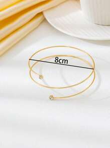 1 件优雅简约双层水钻和金属袖口，时尚女士珠宝，适合度假、派对、海滩