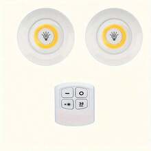 带遥控器的 LED 夜灯，易于安装，AAA 电池供电，便携式橱柜灯，COB 照明，可调光，定时功能，适用于衣柜、厨房、浴室、卧室、宿舍等 - 白色 - 查看 16