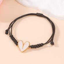 1 件心形编织手链，适合女士日常佩戴的腕带