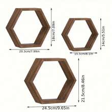 Estante de pared flotante hexagonal, estante de almacenamiento hexagonal - para amantes de la decoración del hogar - regalo perfecto - adecuado para baño, dormitorio - M - Ver 2