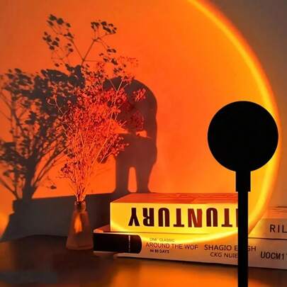 1 Đèn chiếu sáng mini USB sáng tạo, trải nghiệm bầu không khí kỳ diệu của ánh hoàng hôn. Đèn chiếu tường - Có 7 màu và 13 chế độ, thích hợp trang trí nhà cửa và chiếu sáng lễ hội.