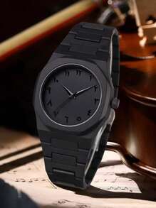 1 件男士时尚休闲个性化表盘石英表适合日常佩戴或节日礼物 - 均碼 - 查看 2