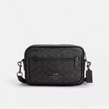 Coach Elias 25 Messenger Bag For Men Leather Shoulder Bag With Front Zipper Pocket Crossbody Bag Purse For Men Medium Size Sling Bag With Detachable And Adjustable Strap - Dark Gray 1 - View 2