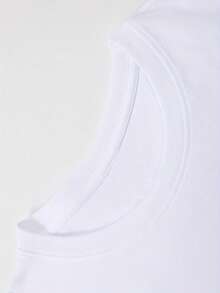 ¿Adam Cat? Camiseta de patrón creativo de gato divertido, camiseta de algodón puro de verano con estampado humorístico, estilo casual diario de manga corta - Blanco - Ver 3