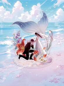 Three-Layer 2D Flat Popular Game Character Acrylic Desktop Decoration Ornaments, Romantic Wedding Scene Ornaments, Game Acrylic Ornament Models, Collectible Game Peripherals, Desktop Decoration