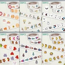 SCXXBSW 500 Sheets/Roll Cartoon Fun And Exquisite Roll Stickers DIY Decoration Guitar Notebook Table Waterproof Stickers - Multicolor - View 1