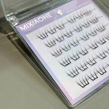 MIXIAOHE 韩国女团风格自粘假睫毛，36 簇，DIY 无需胶水 C 卷自然外观，日常佩戴分段设计带透明胶条，适合初学者长度 9mm-12mm 睫毛簇，睫毛簇，单根睫毛，睫毛，假睫毛