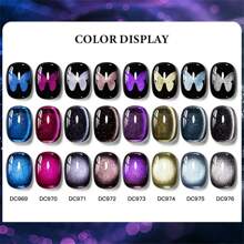 Mtssii 8 件 7 毫升黑丝绒猫磁性凝胶指甲油闪亮闪光朋克风格美甲漆半永久性可去除 UV LED 指甲油 - 彩色 - 查看 3